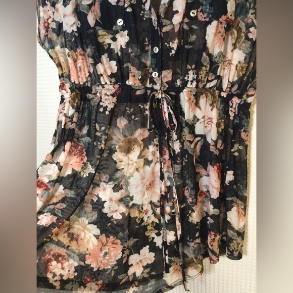 🌟5xHP!🌟 Aria Blue Maternity | Sheer Floral Top - Picture 4 of 7